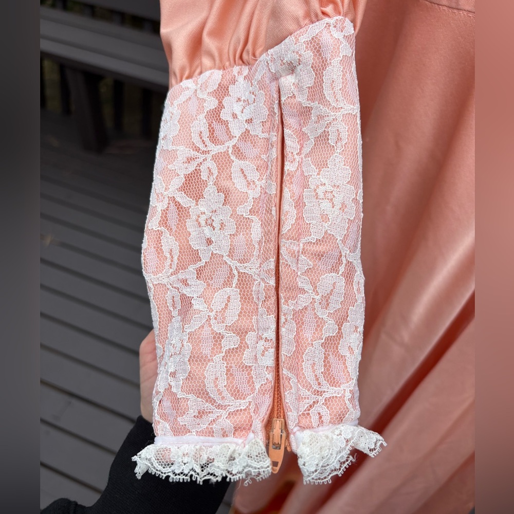 Vintage 70s Handmade Peach Gown - Picture 13 of 13